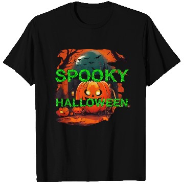 Discover Spooky Halloween scary pumpkin T Shirts