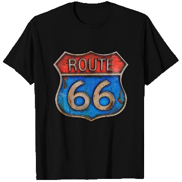 Discover Route 66 vintage sign - Rusty metal T Shirts