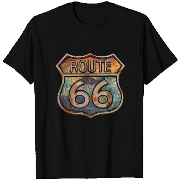 Discover Route 66 vintage sign - Dingy metal sign 2 T Shirts