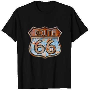 Discover Route 66 vintage sign - Rusty metal sign 3 T Shirts