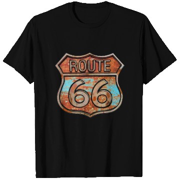 Discover Route 66 vintage sign - Rusty metal sign T Shirts