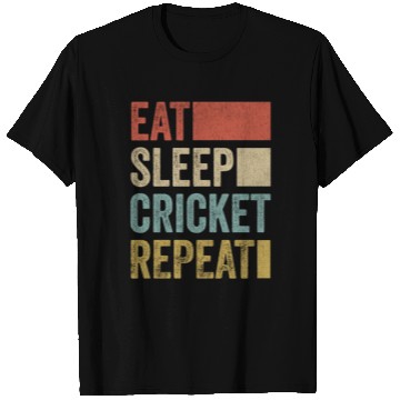 Discover Retro Eat Sleep Cricket Repeat Funny Cricket T Shirts