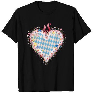 Discover Gingerbread heart shape blue white Bavarian style T Shirts