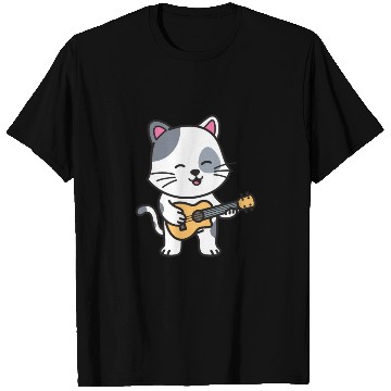Discover Rock Cat Playing Guitar - Funny Guitar Cat T Shirts