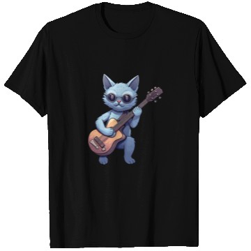 Discover Rock Cat Playing Guitar - Funny Guitar Cat T Shirts