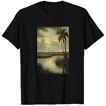 Discover Tropical Landscape with Palm Tree and Water T Shirts