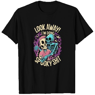 Discover Spooky Shit Skeleton Girl in Arm Halloween T Shirts