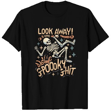 Discover Spooky Shit Skeleton Girl in Arm Halloween T Shirts