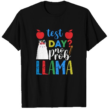 Discover Test Day No Prob-llama Llama Teacher Testing Day T Shirts