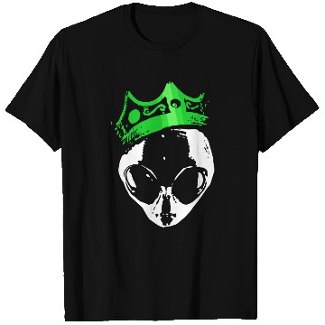 Discover King Alien Green Crown Funny Ufo Science Fiction T Shirts