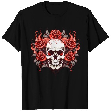 Discover Halloween Roses and Skull T Shirts