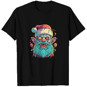 Discover Zombie Face With Santa Hat T Shirts
