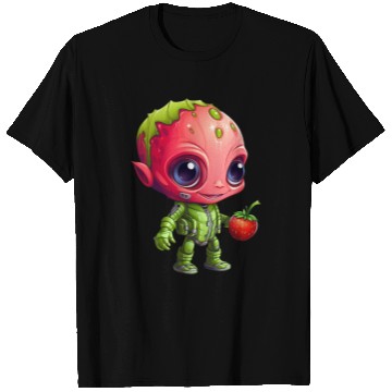 Discover Strawberry Alien: Green & Red in Harmony T Shirts