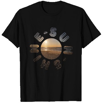 Discover Sunset Beach Scene Graphic Design T Shirts