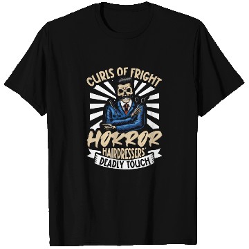 Discover Horror Barber Spooky Hairdresser Hairstylist Hair T Shirts