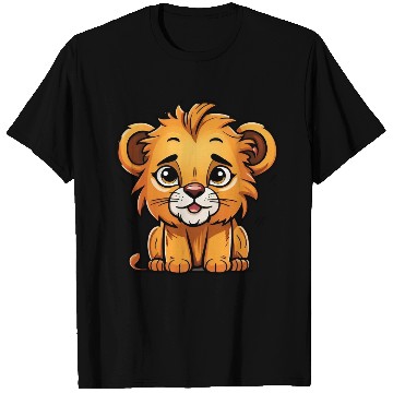 Discover Happy Lion Cub Cartoon Character T Shirts