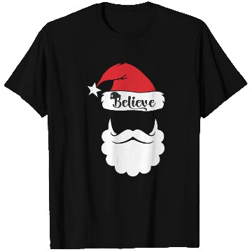 Discover Believe Quote Santa Hat Christmas T Shirts