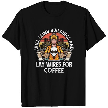 Discover Electrician Coffee Construction Electrician T Shirts