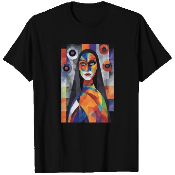 Discover Geometric Harmony - Abstract Portrait T Shirts