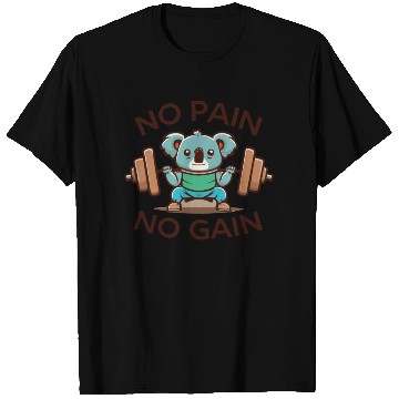 Discover No Pain No Gain Cute Fat Panda Weightlifting Gym T Shirts