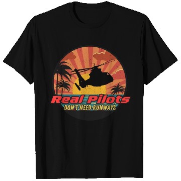 Discover Real Pilots don't need runways T Shirts