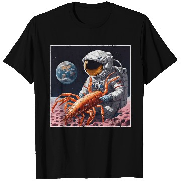 Discover Astronaut in space with shrimp T Shirts