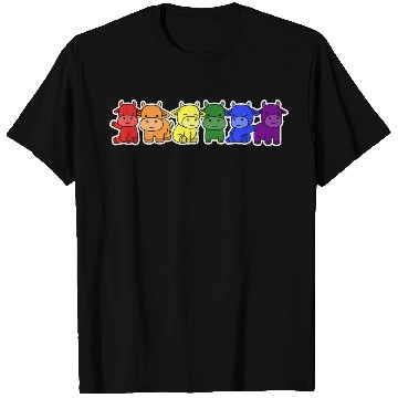 Discover LGBT+ Flag Cow Design for proud LGBT+ People T Shirts
