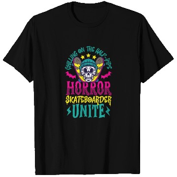 Discover Spooky Horror Skateboarder Halloween Skateboarding T Shirts
