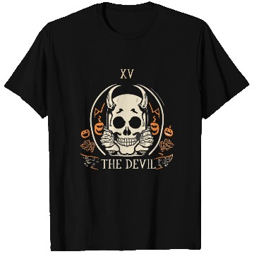 Discover The Devil Tarot Skeleton Halloween Style T Shirts
