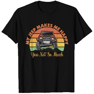 Discover my jeep makes me happy T Shirts
