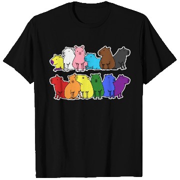 Discover Pride Progress Flag Capybara Design for Equality T Shirts
