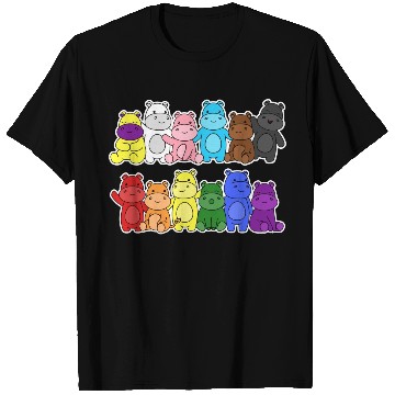Discover Pride Progress Flag Hippo Design for Equality T Shirts