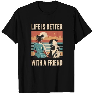 Discover Life Is Better With A Friend Golden Retriever Cute T Shirts