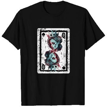 Discover Queen of Spades Gothic Card Game Halloween Creepy T Shirts