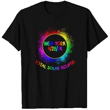 Discover Total Solar Eclipse New York 4/28/24 Kids Eclipse T Shirts