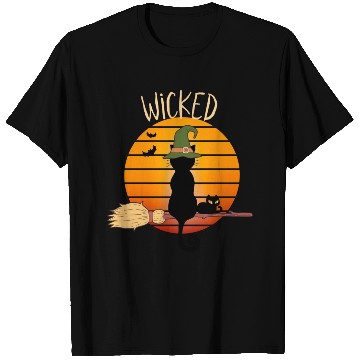 Discover Wicked Cat Witch Funny Halloween Witch T Shirts