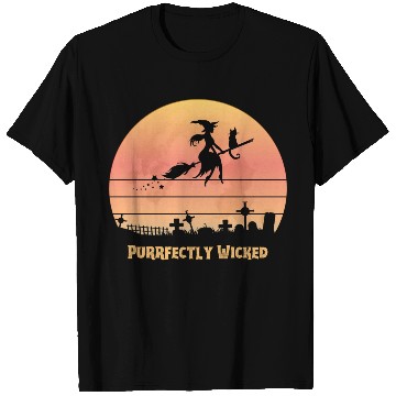 Discover Wicked Cat Witch Funny Halloween Witch T Shirts