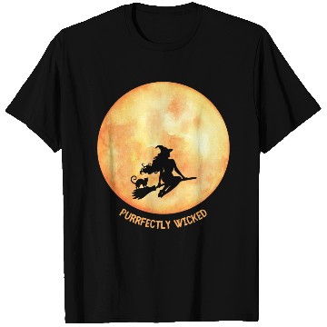 Discover Wicked Cat Witch Funny Halloween Witch T Shirts