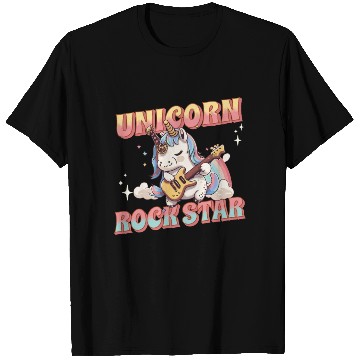 Discover Unicorn Rockstar Magical Guitar Rainbow T Shirts