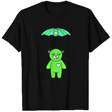 Discover Teddy Bear - The Green Skydiver T Shirts