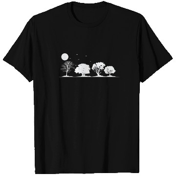 Discover Trees at full Moon Nature Forests Leaves T Shirts