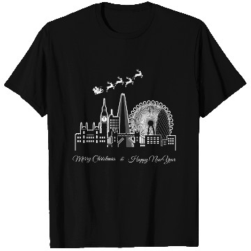 Discover Merry Christmas Happy New Year London UK T Shirts