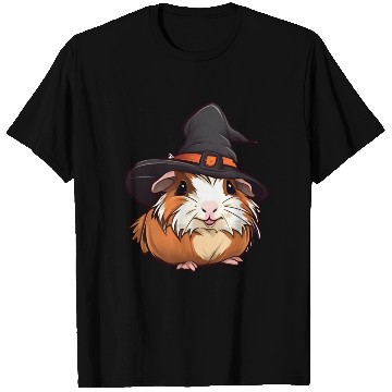 Discover Cute Halloween guinea pig with a witch hat. T Shirts