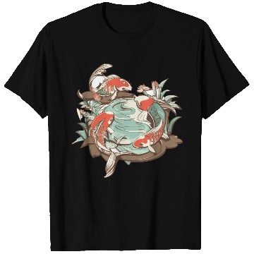 Discover Tranquil Oasis: Koi Pond Serenity T Shirts