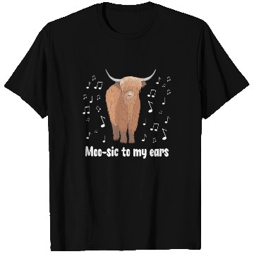 Discover Moo-sic Funny Music Highland Cow T Shirts