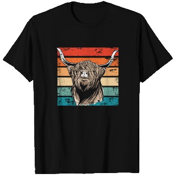 Discover Retro Scottish Highland Cow Outfit T Shirts
