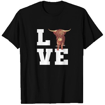 Discover Love Scottish Highland Cow Outfit T Shirts