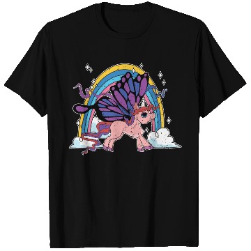 Discover Fantasy animal rainbow butterfly unicorn T Shirts