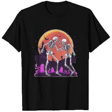 Discover "Skeletal Dance-Off Under Neon Moon" T Shirts