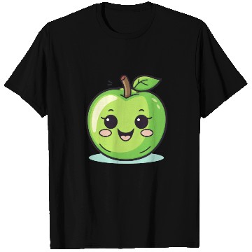 Discover Apple Cute Fruit Green Smiling Lovers Foodie T Shirts